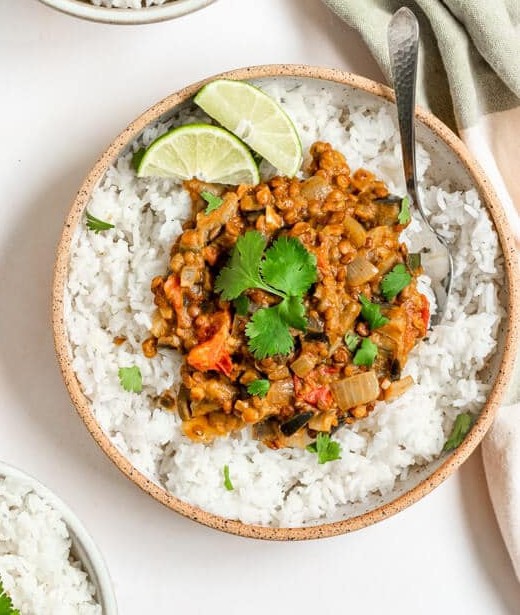 Vegan Eggplant Lentil Curry